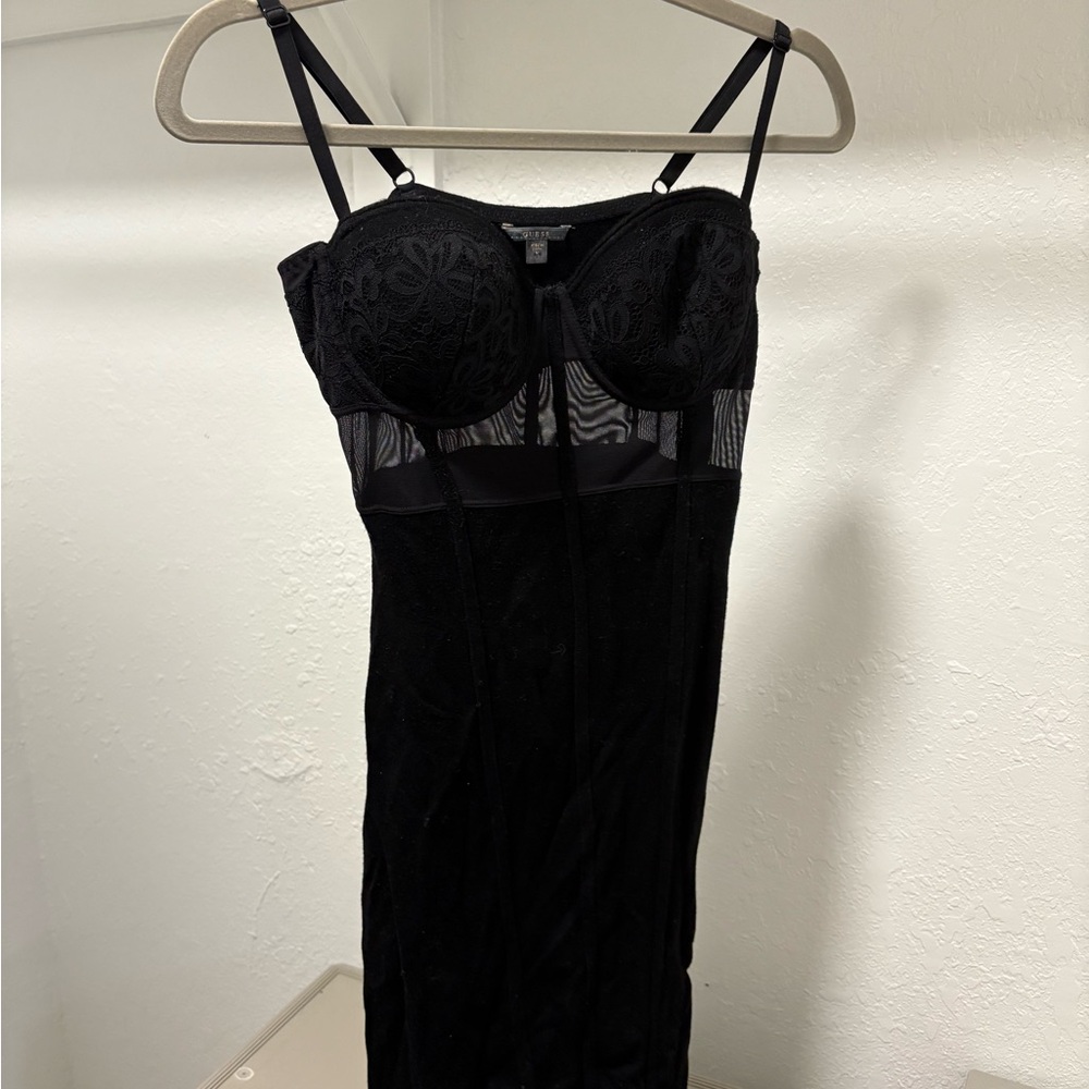 Guess by Marciano Black Lace Midi Dress
